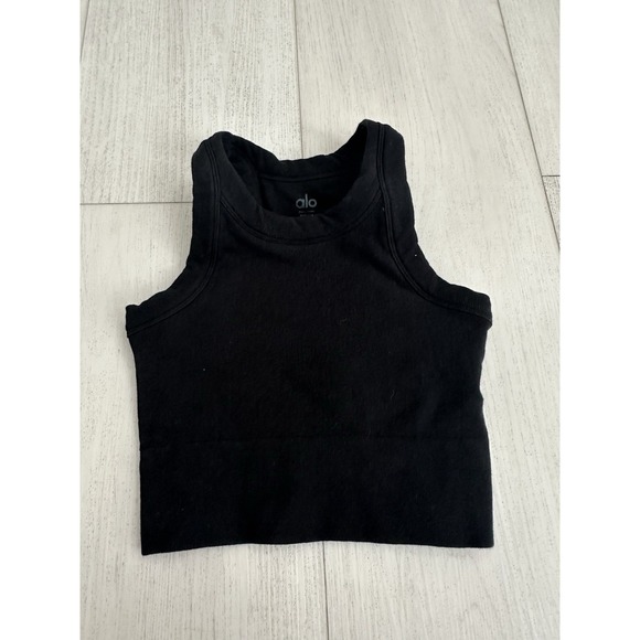 Aloha Island Tops - Alo Cropped Tank Top Sz S Black